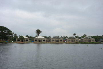 Obraz premium Backwaters network of brackish lagoons in Kerala