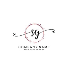 SG beautiful Initial handwriting logo template