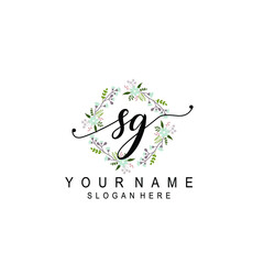 SG beautiful Initial handwriting logo template