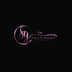 SG beautiful Initial handwriting logo template