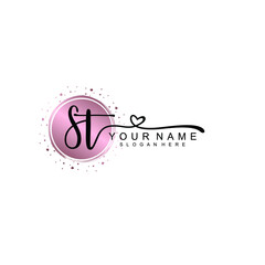 ST beautiful Initial handwriting logo template