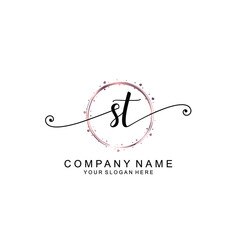 ST beautiful Initial handwriting logo template