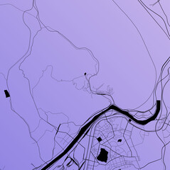 Benxi, Liaoning, China (CHN) - Urban vector city map with parks, rail and roads, highways, minimalist town plan design poster, city center, downtown, transit network, street blueprint