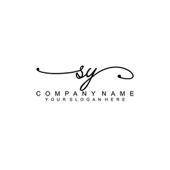 SY beautiful Initial handwriting logo template