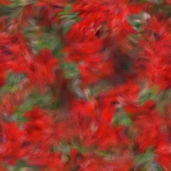 Fototapeta premium Seamless faux digital painted floral pattern print. High quality illustration. Procedural painting with realistic brush strokes in impressionistic style. Abstract art for surface design and print.