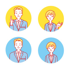 ひらめくビジネス男女のセット