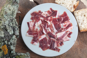 spanish iberian ham as gourmet tapas food