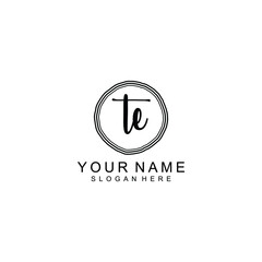 EC beautiful Initial handwriting logo template