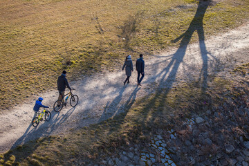 Bikers and walkers