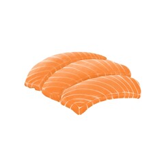 Fresh salmon fillet for sashimi. Digital painting.
