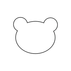 Cute bear head. Teddy bear is a symbol of Mother's Day. Black linear icon on a white background. Thin line customizable illustration. Vector outline symbol.