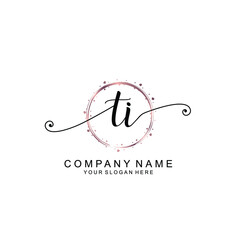 TI beautiful Initial handwriting logo template