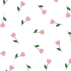 Tulip pattern vector. Flower background