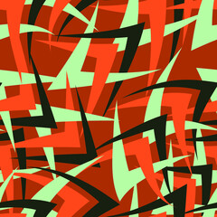 Abstract seamless pattern with curved geometry elements 