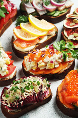 Smorrebrod is a traditional Scandinavian open-faced sandwich