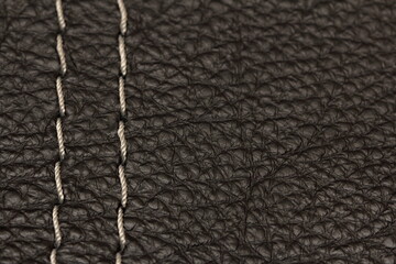 decorative stitching on genuine leather