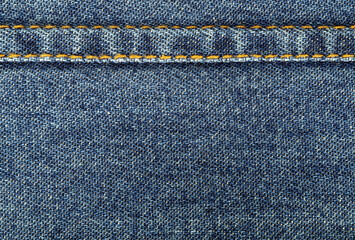 Denim jeans texture with seams, can be used as background