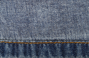 Denim jeans texture with seams, can be used as background