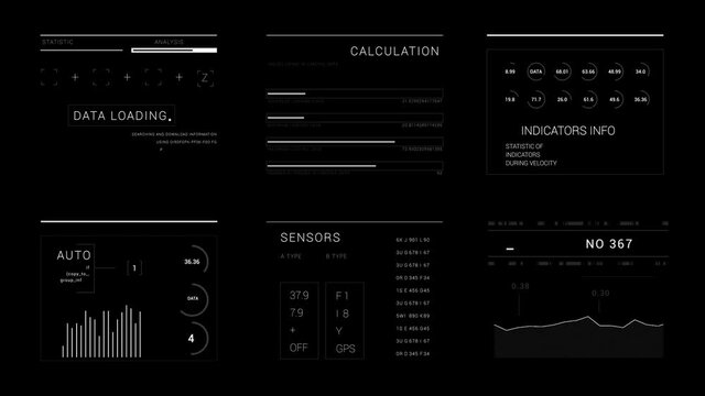 Technology 2D GFX  HUD elements.Abstract Technological template.Sci Fi tech background.Futuristic digital 2D graphic.PNG,Alpha.Type 3