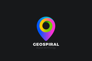 Geo point pin mark Logo location map navigation app design vector template.