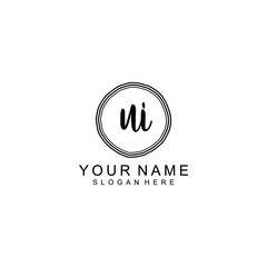 UI beautiful Initial handwriting logo template