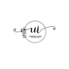 UI beautiful Initial handwriting logo template