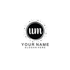 UM beautiful Initial handwriting logo template