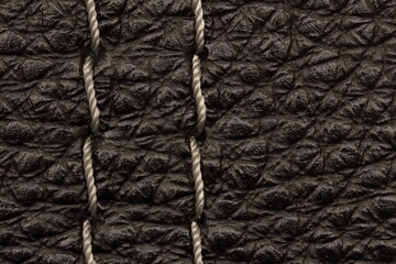 decorative stitching on genuine leather