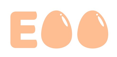 chicken egg letter logotype cartoon doodle flat design style vector illustration 