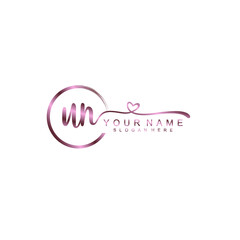 UN beautiful Initial handwriting logo template