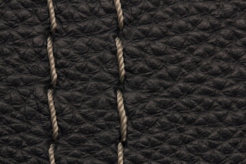 decorative stitching on genuine leather