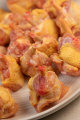 Recipe fins, chicken drumstick, chicken, in a plate, in a pan, Hight quality photo