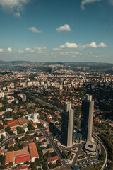 Obraz premium aerial view of Istanbul with skyscrapers and streets