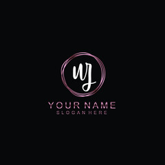 UZ beautiful Initial handwriting logo template