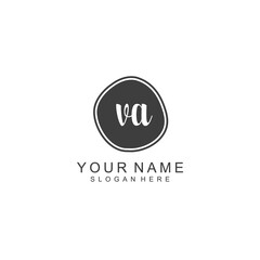 VA beautiful Initial handwriting logo template