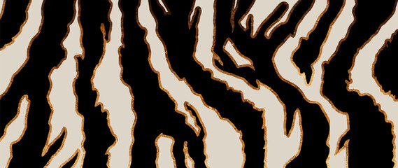 Luxury Gold animal skin background vector. Exotic animal skin with golden texture. Leopard skin, zebra and tiger skin vector illustration.  © TWINS DESIGN STUDIO