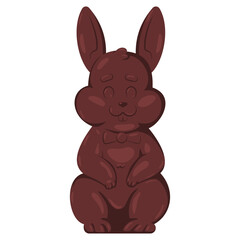 Chocolate rabbit vector cartoon illustration isolated on a white background.