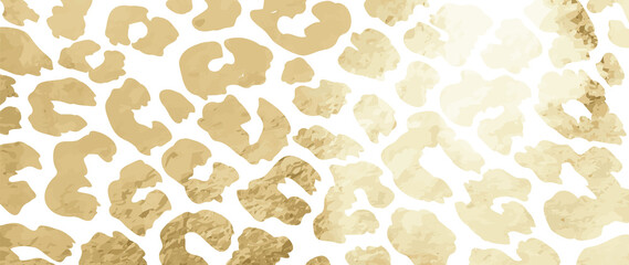 Luxury Gold leopard animal skin background vector. Exotic animal skin with golden texture. vector illustration. 