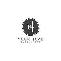 VF beautiful Initial handwriting logo template