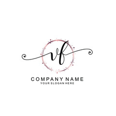 VF beautiful Initial handwriting logo template