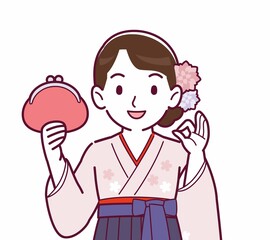 羽織袴を着た女性