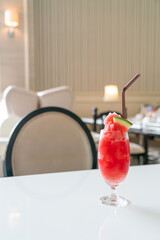 fresh watermelon smoothie glass  on table