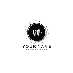 VO beautiful Initial handwriting logo template