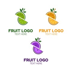 Fruit slice juice logo simple concept design vector illustration