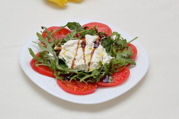 salad with cheese and tomatoes