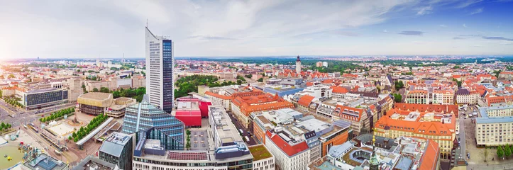 Küchenrückwand glas motiv City of Leipzig - view from above © Igor