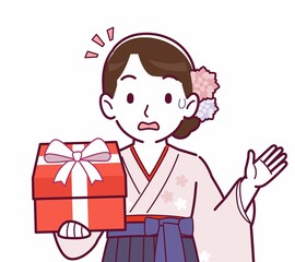 羽織袴を着た女性