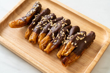 banana chocolate coating or banana dipped chocolate