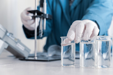 A chemist works in a laboratory