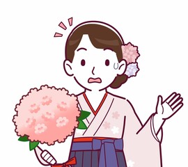 羽織袴を着た女性